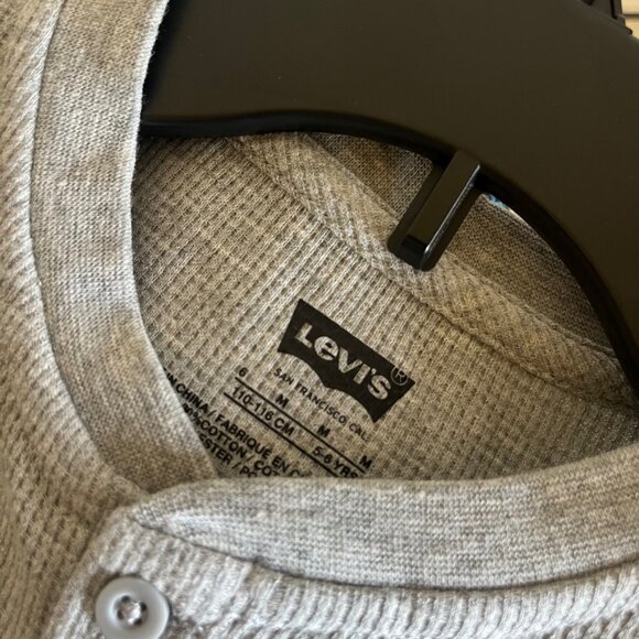 Boys Grey Levi's Waffle Thermal Long Sleeve Tee NWT - Picture 5 of 5